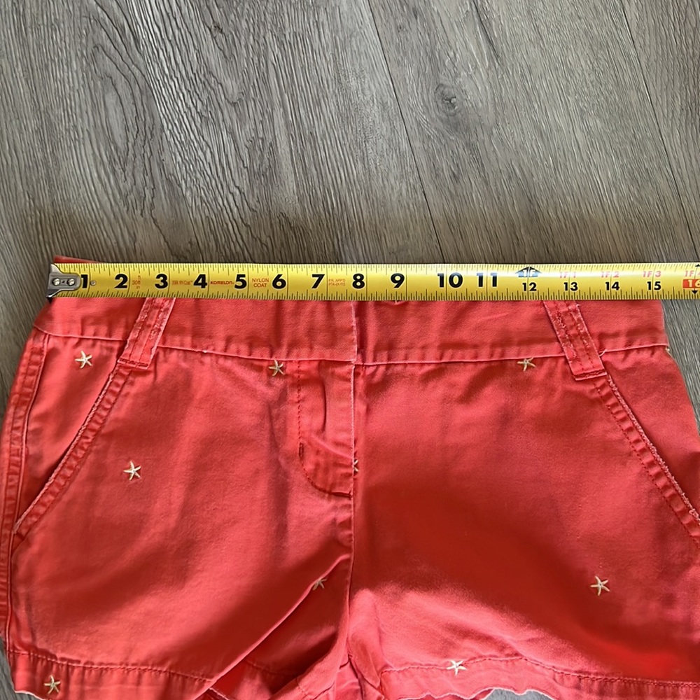 J CREW Coral Shorts Cotton classic twill chino weathered with embroidered stars - Picture 8 of 10